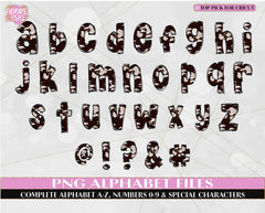Western Cowhide Doodle Alphabet Letters PNG, Cow Print Doodle font, cow print doodle letters, Hand Drawn Doodle, Cow Print Alpha Set PNG